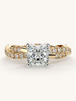 Valanova - Gold Sterling Silver and Certified Lab Grown Diamond 1.41Cts Ring
