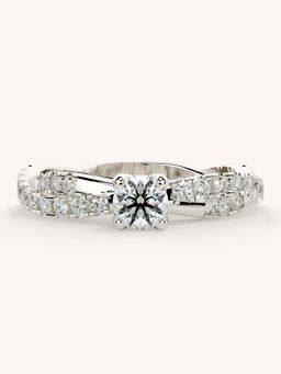 Valanova - White Gold Sterling Silver and Certified Lab Grown Diamond 0.66Cts Ring