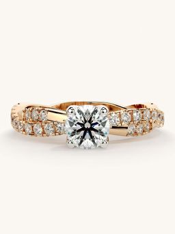 Valanova - Rose Gold Sterling Silver and Certified Lab Grown Diamond 0.91Cts Ring