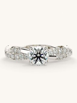 Valanova - White Gold Sterling Silver and Certified Lab Grown Diamond 0.91Cts Ring