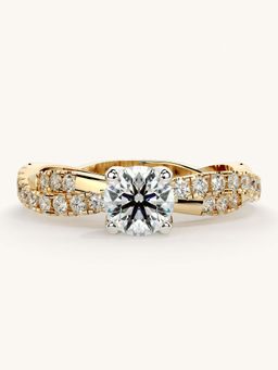 Valanova - Gold Sterling Silver and Certified Lab Grown Diamond 0.91Cts Ring