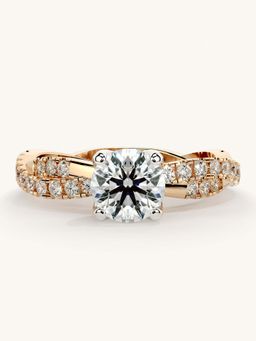 Valanova - Rose Gold Sterling Silver and Certified Lab Grown Diamond 1.16Cts Ring