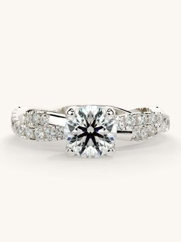 Valanova - White Gold Sterling Silver and Certified Lab Grown Diamond 1.16Cts Ring