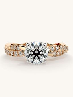 Valanova - Rose Gold Sterling Silver and Certified Lab Grown Diamond 1.41Cts Ring