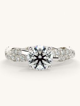 Valanova - White Gold Sterling Silver and Certified Lab Grown Diamond 1.41Cts Ring