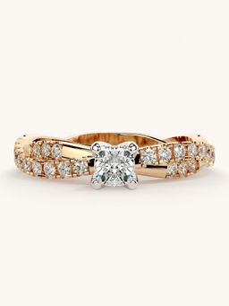 Valanova - Rose Gold Sterling Silver and Certified Lab Grown Diamond 0.66Cts Ring