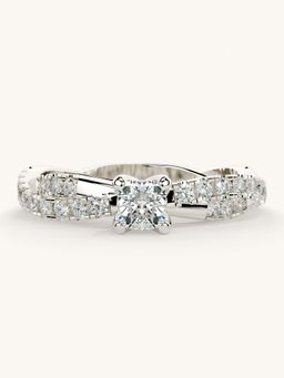 Valanova - White Gold Sterling Silver and Certified Lab Grown Diamond 0.66Cts Ring