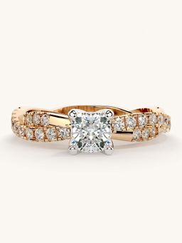 Valanova - Rose Gold Sterling Silver and Certified Lab Grown Diamond 0.91Cts Ring