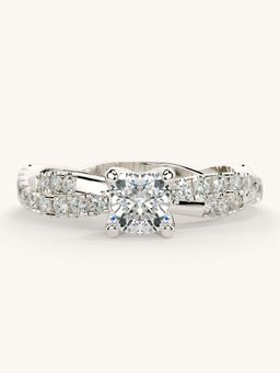 Valanova - White Gold Sterling Silver and Certified Lab Grown Diamond 0.91Cts Ring