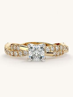 Valanova - Gold Sterling Silver and Certified Lab Grown Diamond 0.91Cts Ring