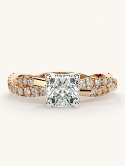 Valanova - Rose Gold Sterling Silver and Certified Lab Grown Diamond 1.16Cts Ring