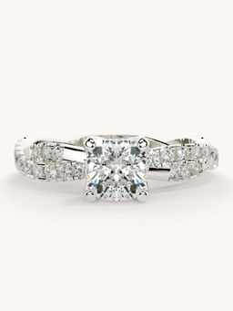 Valanova - White Gold Sterling Silver and Certified Lab Grown Diamond 1.16Cts Ring