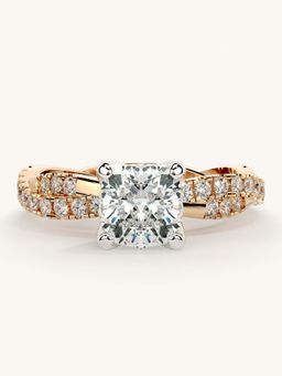 Valanova - Rose Gold Sterling Silver and Certified Lab Grown Diamond 1.41Cts Ring