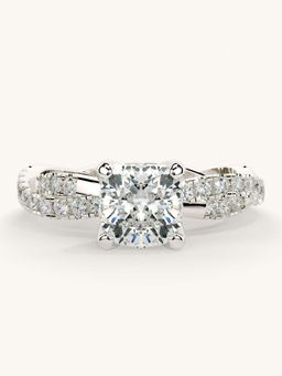 Valanova - White Gold Sterling Silver and Certified Lab Grown Diamond 1.41Cts Ring
