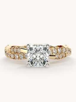Valanova - Gold Sterling Silver and Certified Lab Grown Diamond 1.41Cts Ring