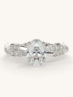 Valanova - White Gold Sterling Silver and Certified Lab Grown Diamond 1.16Cts Ring