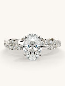 Valanova - White Gold Sterling Silver and Certified Lab Grown Diamond 1.41Cts Ring