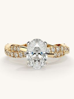 Valanova - Gold Sterling Silver and Certified Lab Grown Diamond 1.41Cts Ring