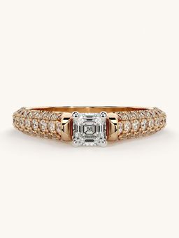 Valanova - Rose Gold Sterling Silver and Certified Lab Grown Diamond 0.87Cts Ring