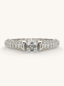 Valanova - White Gold Sterling Silver and Certified Lab Grown Diamond 0.87Cts Ring
