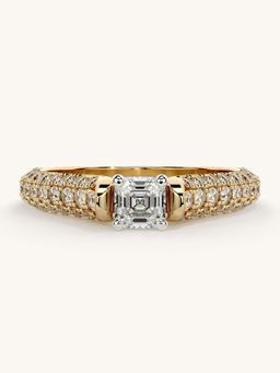 Valanova - Gold Sterling Silver and Certified Lab Grown Diamond 0.87Cts Ring