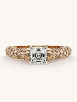 Valanova - Rose Gold Sterling Silver and Certified Lab Grown Diamond 1.12Cts Ring