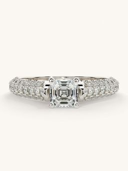 Valanova - White Gold Sterling Silver and Certified Lab Grown Diamond 1.12Cts Ring