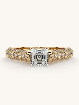 Valanova - Gold Sterling Silver and Certified Lab Grown Diamond 1.12Cts Ring