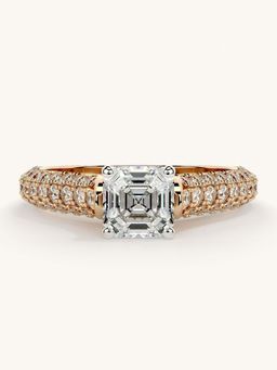 Valanova - Rose Gold Sterling Silver and Certified Lab Grown Diamond 1.37Cts Ring