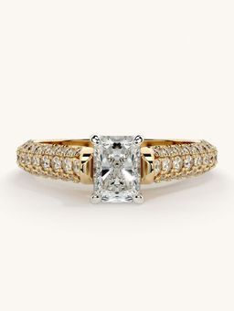 Valanova - Gold Sterling Silver and Certified Lab Grown Diamond 0.87Cts Ring