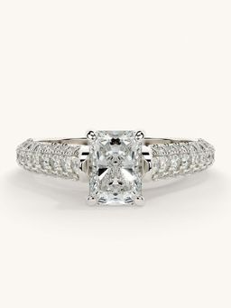 Valanova - White Gold Sterling Silver and Certified Lab Grown Diamond 1.37Cts Ring