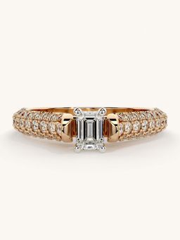 Valanova - Rose Gold Sterling Silver and Certified Lab Grown Diamond 0.87Cts Ring