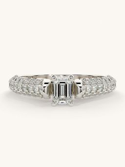Valanova - White Gold Sterling Silver and Certified Lab Grown Diamond 0.87Cts Ring