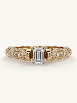 Valanova - Gold Sterling Silver and Certified Lab Grown Diamond 0.87Cts Ring
