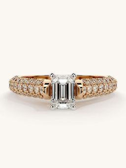 Valanova - Rose Gold Sterling Silver and Certified Lab Grown Diamond 1.12Cts Ring
