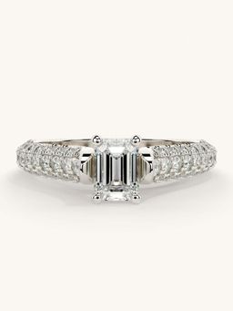 Valanova - White Gold Sterling Silver and Certified Lab Grown Diamond 1.12Cts Ring