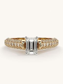 Valanova - Gold Sterling Silver and Certified Lab Grown Diamond 1.12Cts Ring