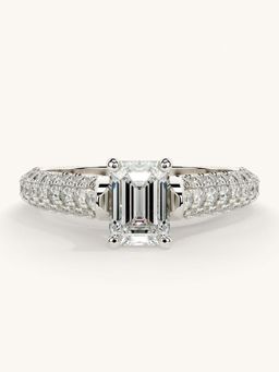 Valanova - White Gold Sterling Silver and Certified Lab Grown Diamond 1.37Cts Ring