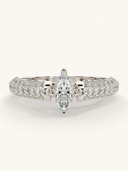 Valanova - White Gold Sterling Silver and Certified Lab Grown Diamond 0.87Cts Ring