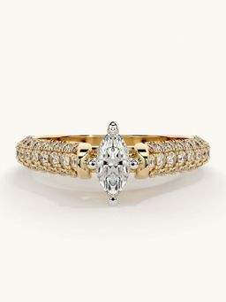 Valanova - Gold Sterling Silver and Certified Lab Grown Diamond 0.87Cts Ring