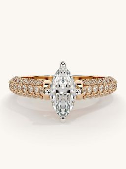 Valanova - Rose Gold Sterling Silver and Certified Lab Grown Diamond 1.12Cts Ring
