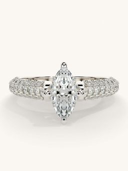 Valanova - White Gold Sterling Silver and Certified Lab Grown Diamond 1.12Cts Ring