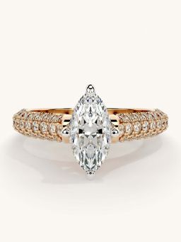 Valanova - Rose Gold Sterling Silver and Certified Lab Grown Diamond 1.37Cts Ring