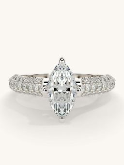 Valanova - White Gold Sterling Silver and Certified Lab Grown Diamond 1.37Cts Ring