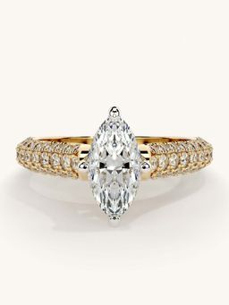 Valanova - Gold Sterling Silver and Certified Lab Grown Diamond 1.37Cts Ring