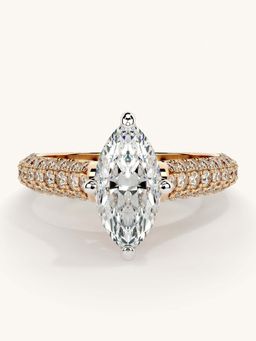 Valanova - Rose Gold Sterling Silver and Certified Lab Grown Diamond 1.62Cts Ring