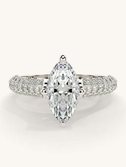 Valanova - White Gold Sterling Silver and Certified Lab Grown Diamond 1.62Cts Ring