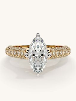 Valanova - Gold Sterling Silver and Certified Lab Grown Diamond 1.62Cts Ring