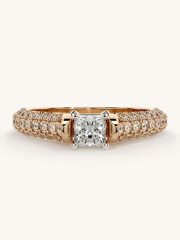 Valanova - Rose Gold Sterling Silver and Certified Lab Grown Diamond 0.87Cts Ring