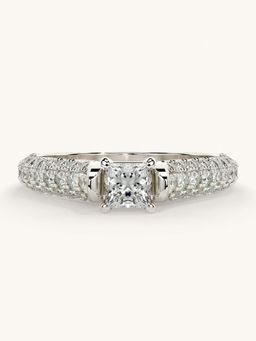Valanova - White Gold Sterling Silver and Certified Lab Grown Diamond 0.87Cts Ring